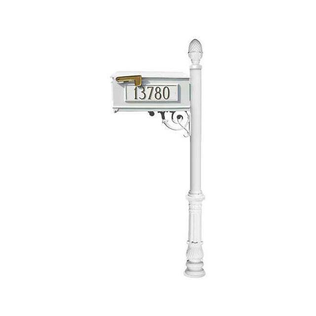 LMC-703-WHT LEWISTON MAILBOX W/POST, ORNATE