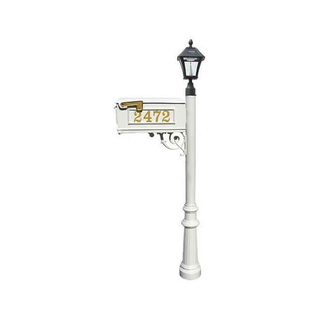 LMCV-800-SL-WHT MAILBOX W/POST FLUTED BASE & SOL