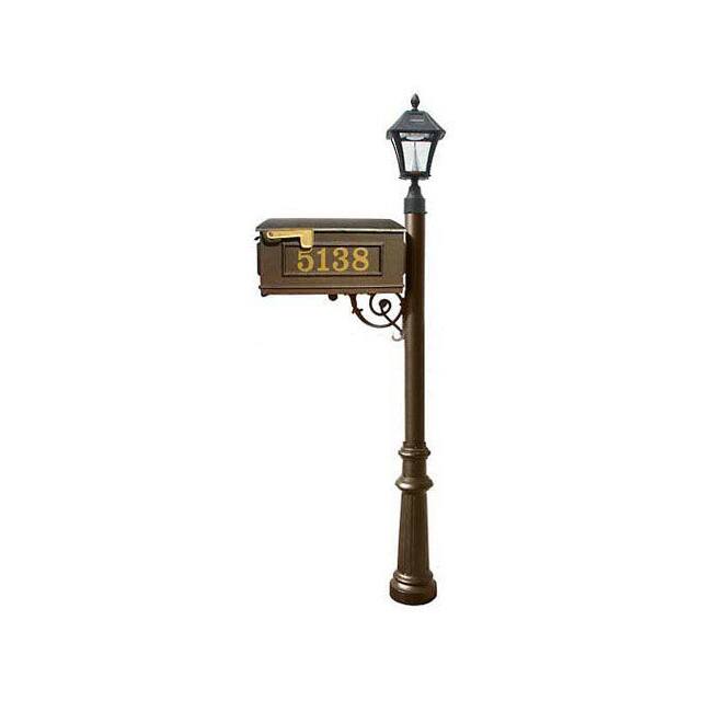 LMCV-800-SL-BZ MAILBOX W/POST FLUTED BASE & SOL