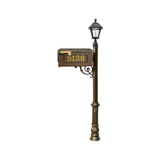LMCV-700-SL-BZ MAILBOX W/POST ORNATE BASE & SOL