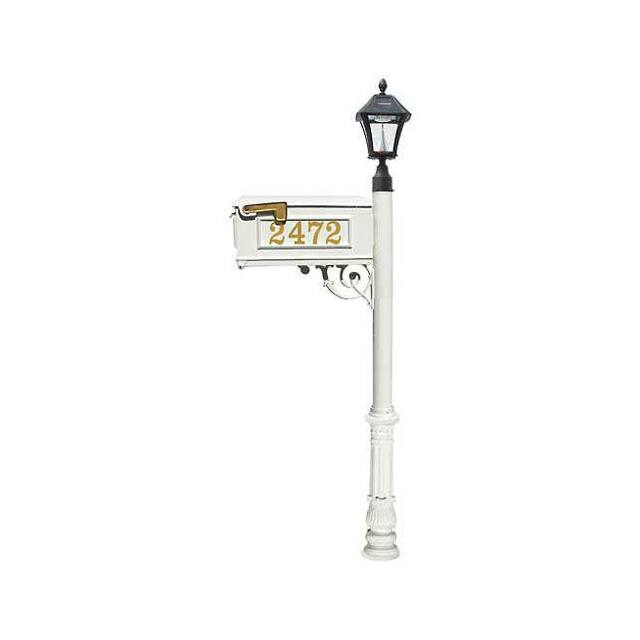 LMCV-700-SL-WHT MAILBOX W/POST ORNATE BASE & SOL