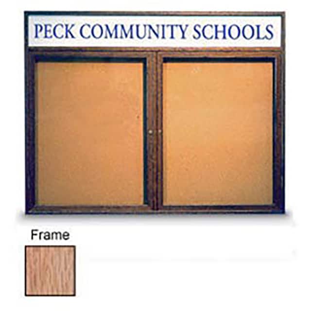 UV102HD-5-LTOAK-CORK 42"W X 32"H 2-DOOR NON-ILLUMINAT