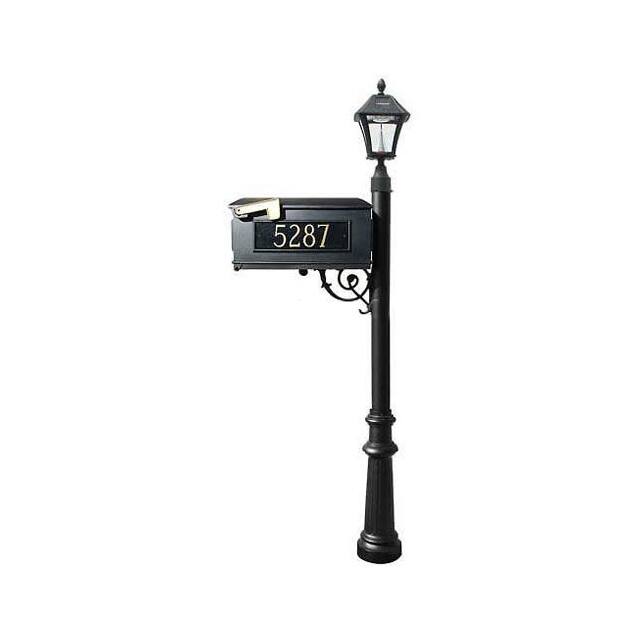 LMC-800-SL-BL MAILBOX W/POST FLUTED BASE & SOL