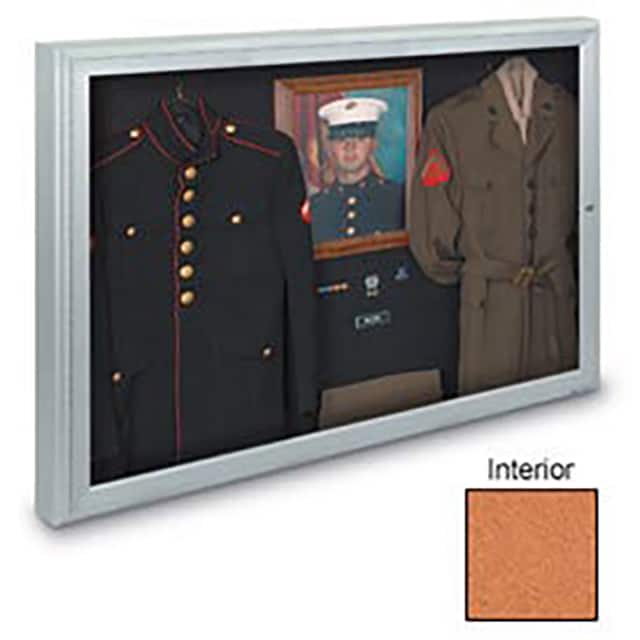 UV3416-SATIN-CORK 48"W X 36"H 1-DOOR RADIUS FRAMED