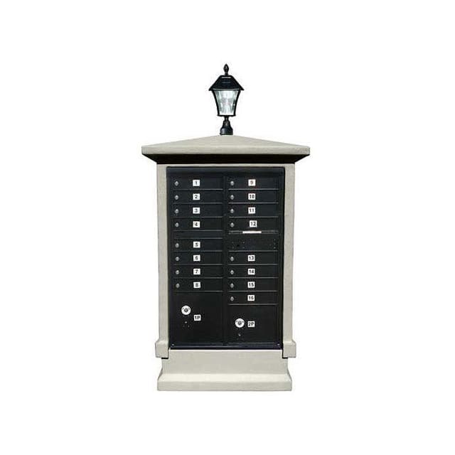 STUCOL-SHRT-GY-SL STUCCO CBU MAILBOX CENTER, SHORT