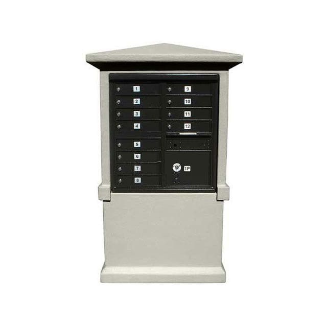 STUCOL-TALL-GY DECORATIVE STUCCO CBU MAILBOX CE