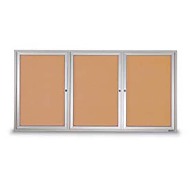 UV420I-SATIN-CORK UNITED VISUAL 96"W X 48"H 3-DOOR