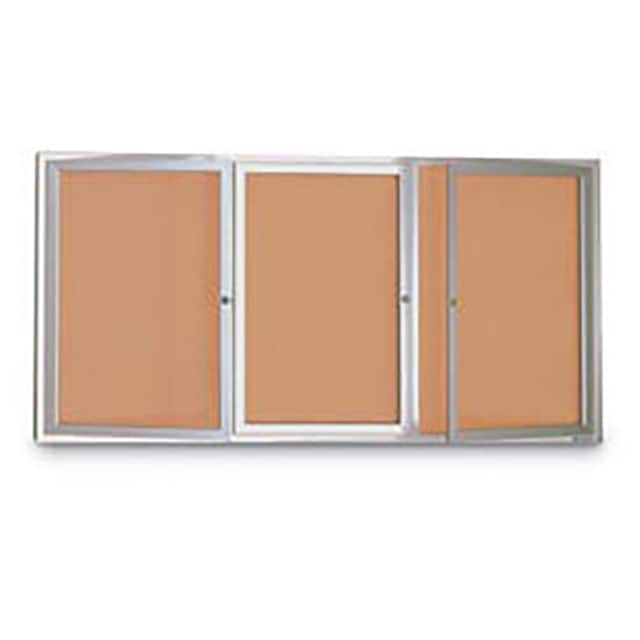 UV320I-SATIN-CORK UNITED VISUAL 96"W X 48"H 3-DOOR