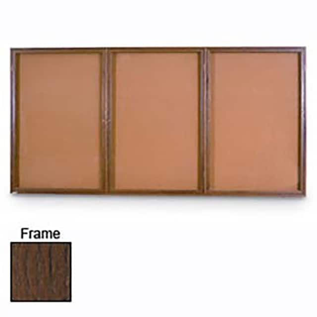 UV106WI-WALNUT-CORK 96"W X 48"H 3-DOOR ILLUMINATED C