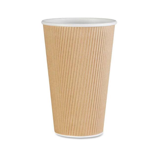 B916451 RIPPLED HOT CUPS, 16 OZ., 25/PAC