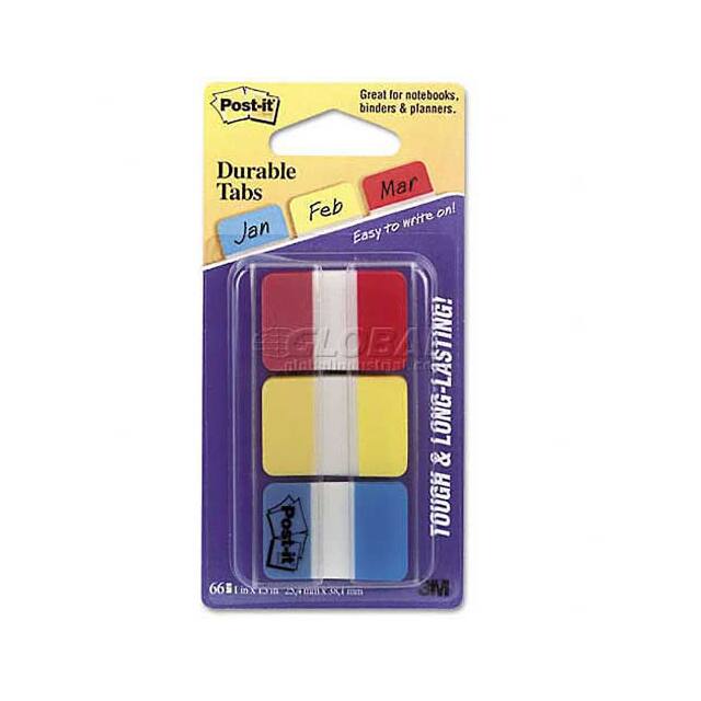 B529822 DURABLE TABS, 1X1.5", RED/CANARY