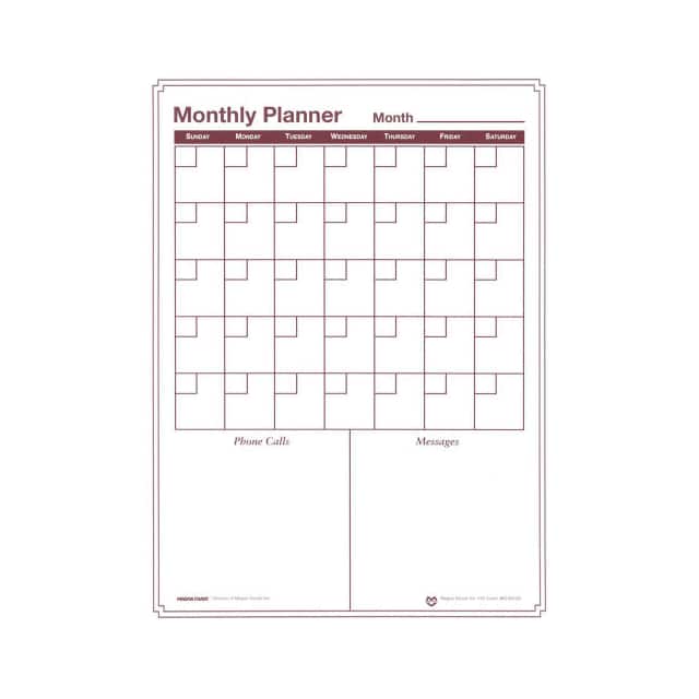 MP-1216 MONTHLY DRY-ERASE VINYL MAGNETIC