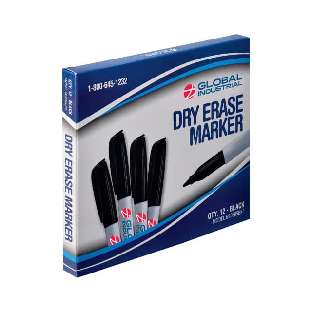 695695BK-F DRY ERASE MARKERS, FINE TIP, BLA