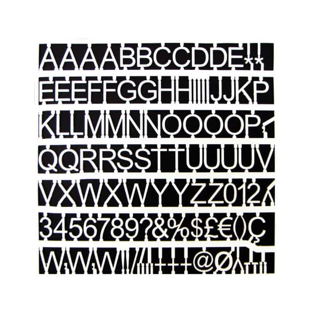 CAR0902 1" PLASTIC SET OF LETTERS, NUMBE
