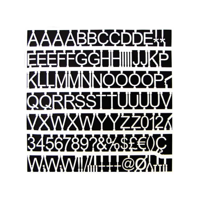CAR1002 1" PLASTIC SET OF LETTERS, NUMBE