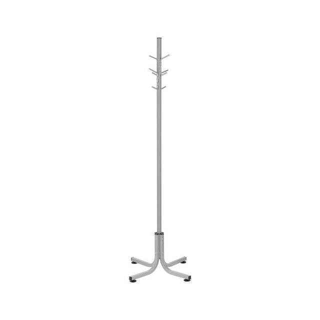 695311 69-1/2"H STEEL COAT TREE, SILVER