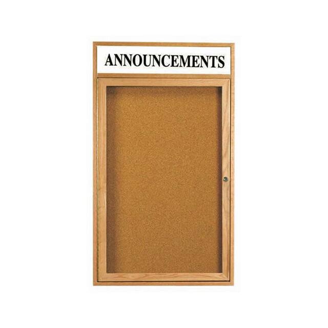 OBC2418RH 1 DOOR OAK ENCLOSED BULLETIN BOA