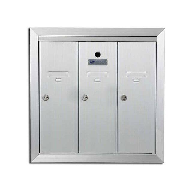 1250-3HA RECESSED VERTICAL 3 DOOR MAILBOX