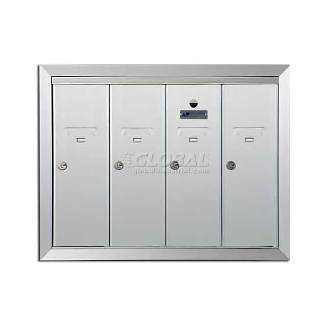1250-4HA RECESSED VERTICAL 4 DOOR MAILBOX