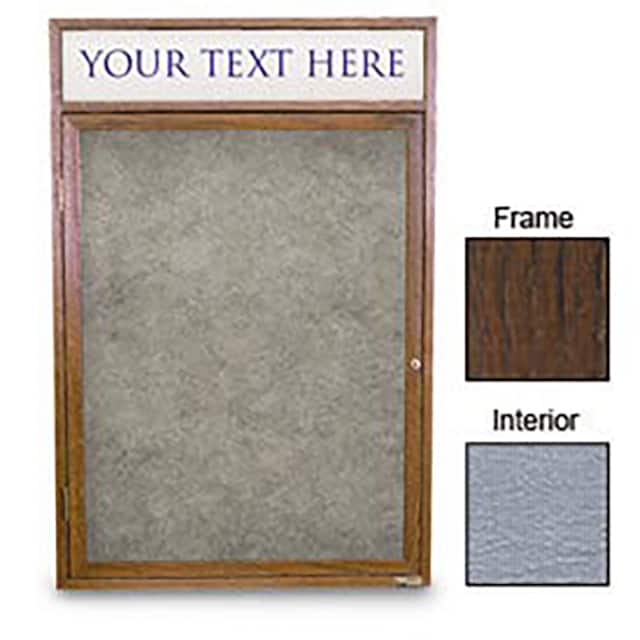 UV100HDEZ-GREY-WALNUT 18"W X 24"H 1-DOOR ENCLOSED EASY
