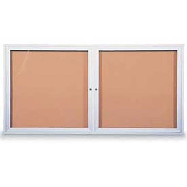 UV-3025 TWO-DOOR INDOOR CORKBOARD, 42"W