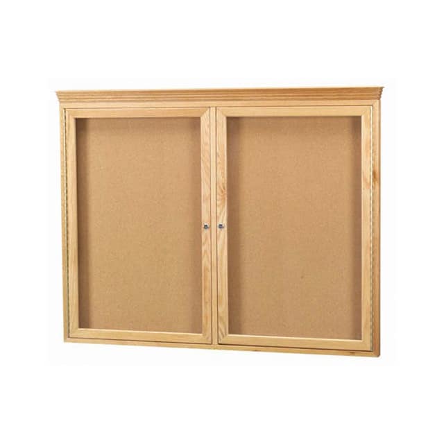 OBC3648RC 2 DOOR RED OAK BULLETIN BOARD W/