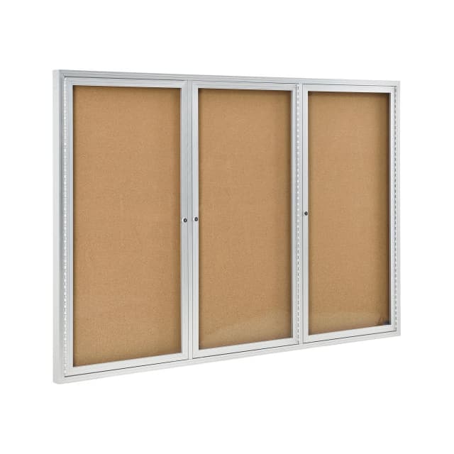 3DCORK 3 DOOR ENCLOSED BULLETIN BOARD,