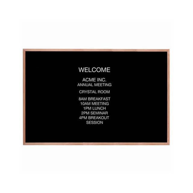 AOFD4872 RED OAK FRAMED LETTER BOARD MESS