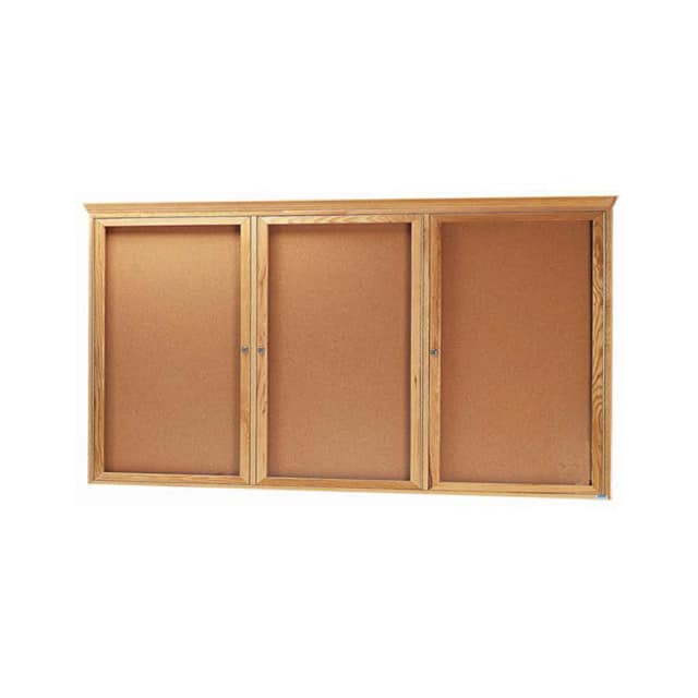 OBC3672RC 3 DOOR RED OAK BULLETIN BOARD W/