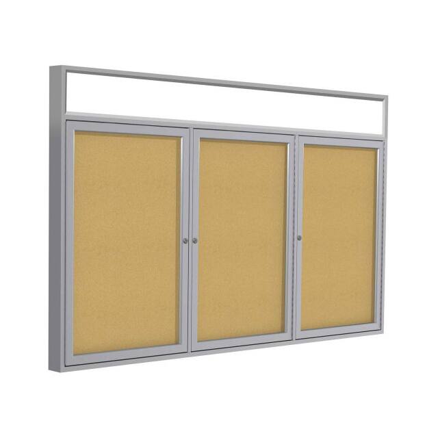 PAK9 3 DOOR ENCLOSED CORK BULLETIN BO