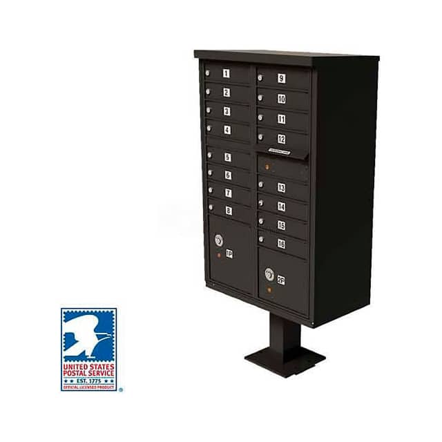 1570-16DBAF VITAL CBU, 16 MAILBOXES, 2 PARCE