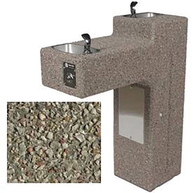 DF-Dual-FR-GRAY ADA DUAL STATION CONCRETE OUTDOO
