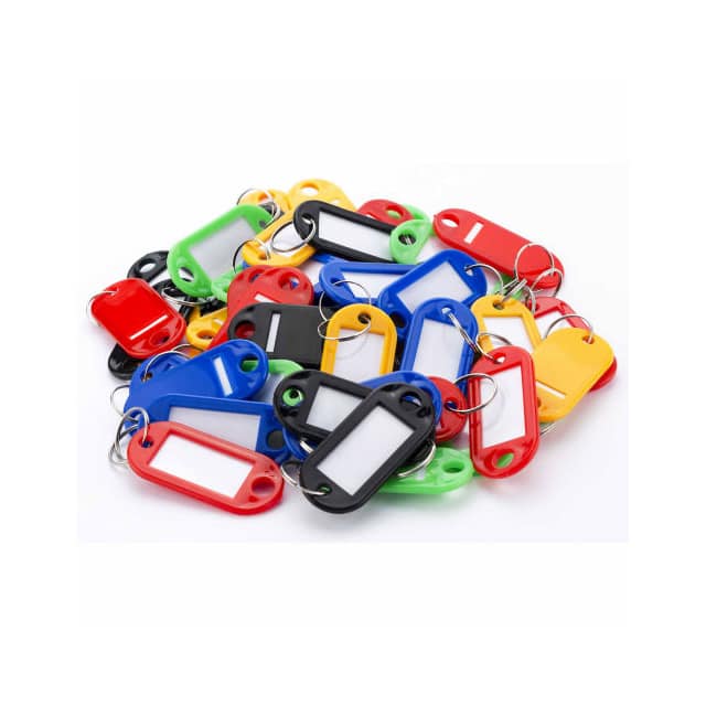 AF12496 50 ASSORTED KEY TAGS, COLOR CODE