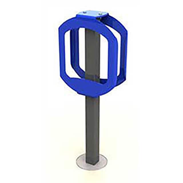 2070-BLUE DOUBLE RING BIKE RACK, GRAY/BLUE