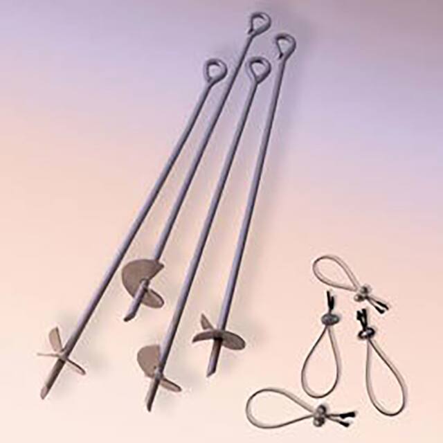 10075 30" AUGER ANCHOR, STEEL, 4/PK