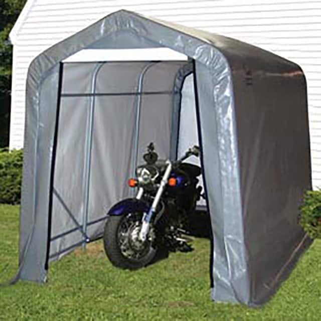 70403 6X10X6'6" PEAK STYLE SHED, GREY