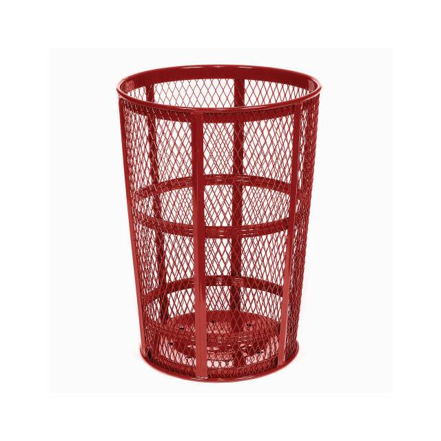EXP-52P-RD 48 GAL. OUTDOOR METAL TRASH CONT