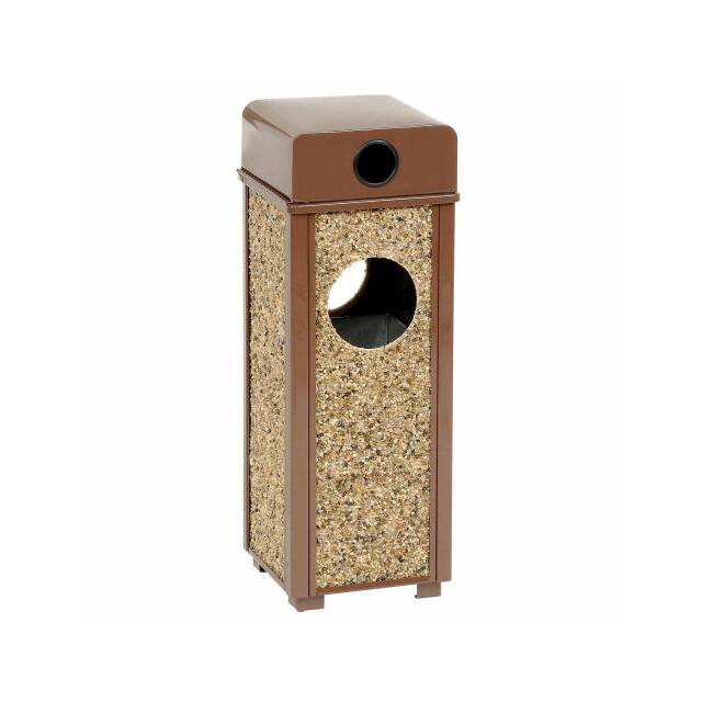 238240BN STONE PANEL TRASH WEATHER URN, 1