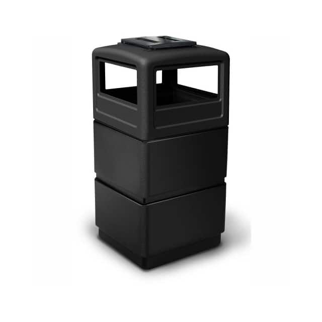 261732BK SQUARE THREE-TIER RECEPTACLE W/A