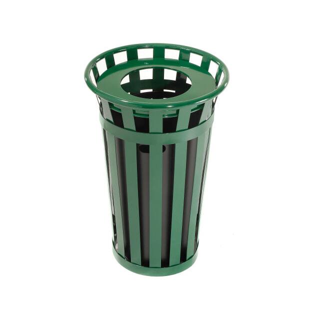 237725GN 24 GAL. OUTDOOR METAL WASTE RECE