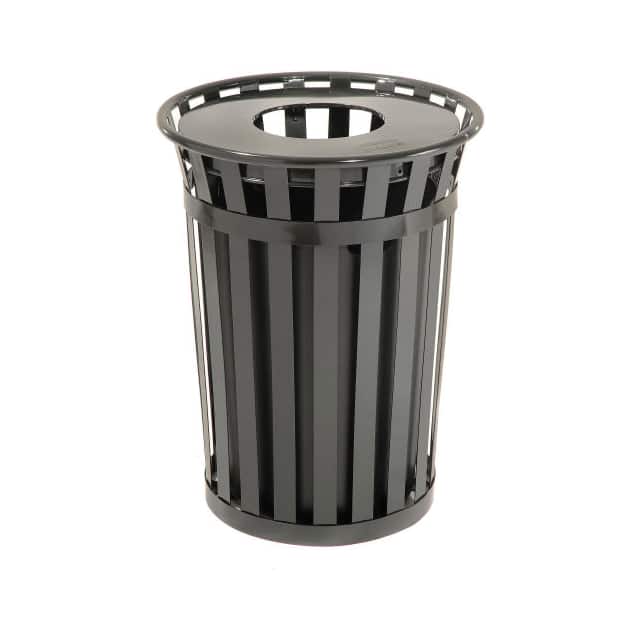 237726BK 36 GAL. OUTDOOR METAL WASTE RECE