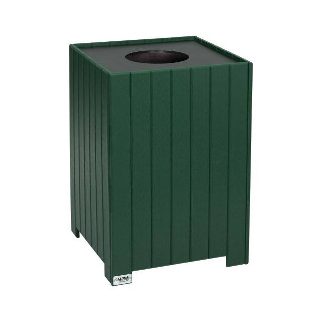 641322GN SQUARE RECYCLED PLASTIC RECEPTAC