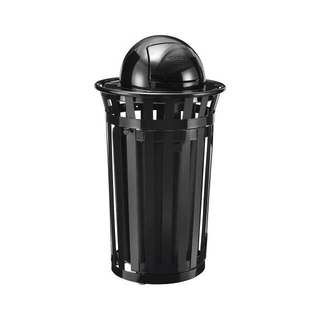 261945BK 36 GAL. OUTDOOR METAL SLATTED WA