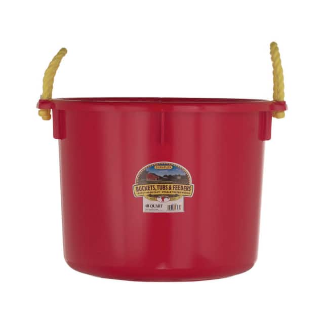 PSB40RED MUCK BUCKET W/ROPE HANDLES, POLY