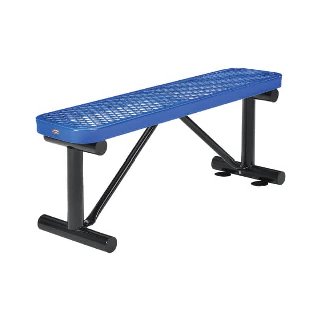 695741BL 48"L OUTDOOR STEEL FLAT BENCH, E