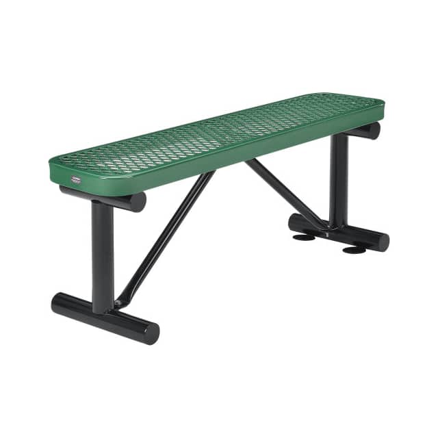 695741GN 48"L OUTDOOR STEEL FLAT BENCH, E