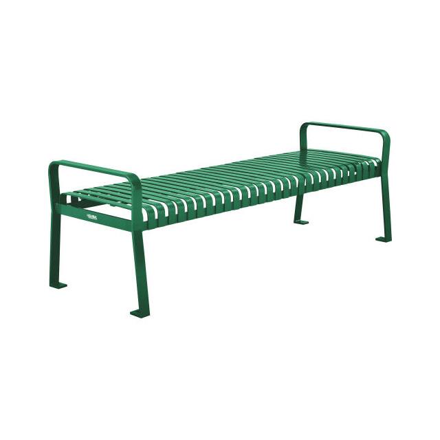 262114GN 96"L OUTDOOR STEEL SLAT PARK BEN