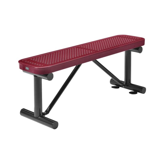 695742RD 48"L OUTDOOR STEEL FLAT BENCH, P