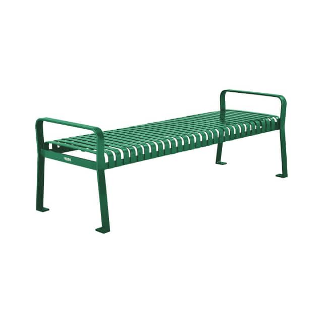 262113GN 72"L OUTDOOR STEEL SLAT PARK BEN