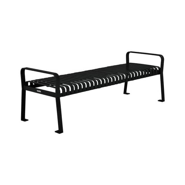 262114BK 96"L OUTDOOR STEEL SLAT PARK BEN